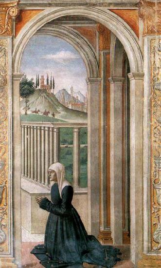 GHIRLANDAIO, Domenico Portrait of the Donor Francesca Pitti-Tornabuoni Spain oil painting art